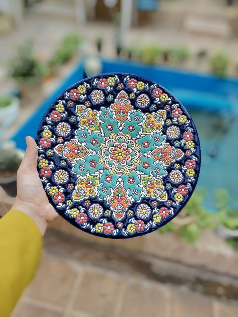 سبد و سینی حصیری دستبافت (سایز بزرگ)